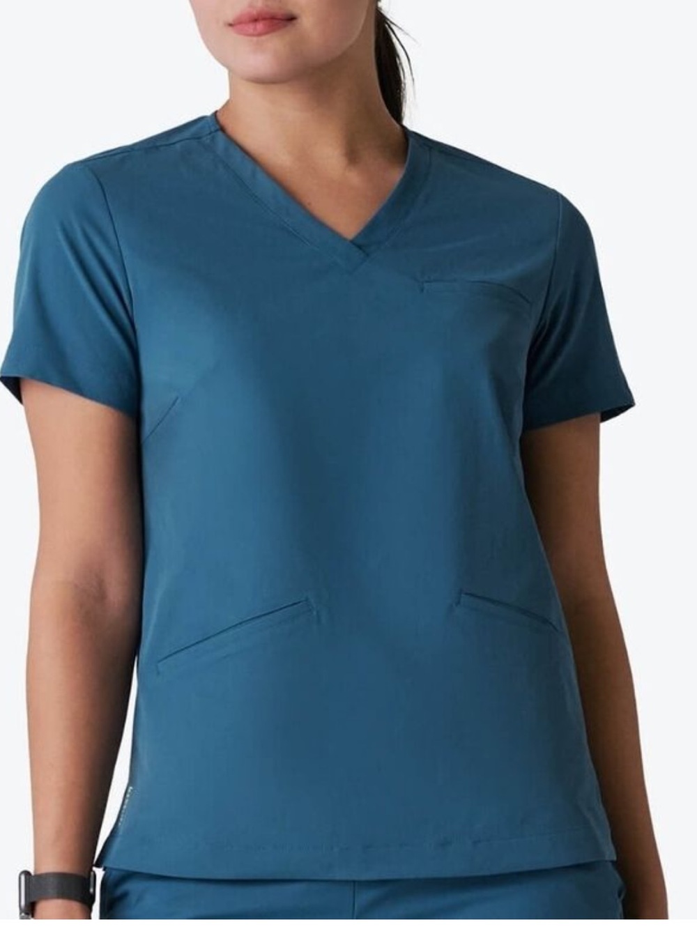 Medelita Women’s Calyx V-Neck Scrub Top Ocean Blue, XL Style #ET12117